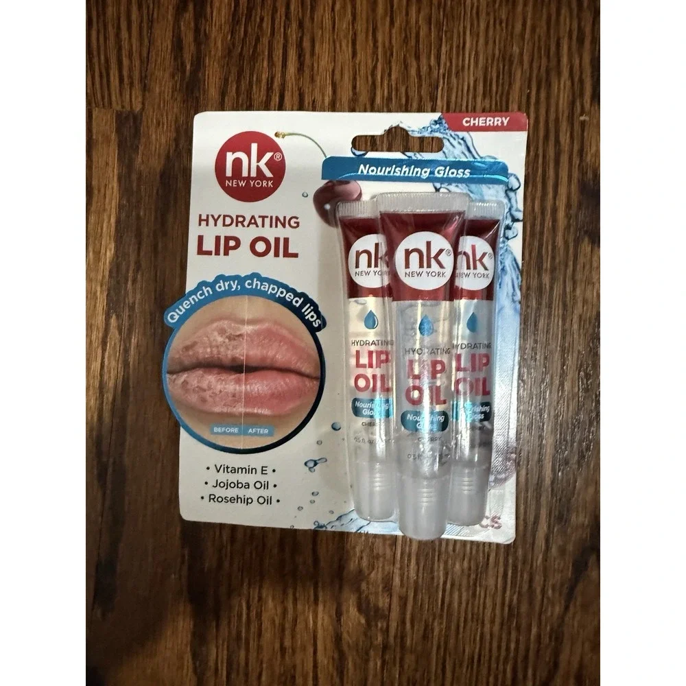 NK Hydrating Lip Oil 3 Tubes Unscented Vitamin E Jojoba Rosehip Oil For Dry Lips